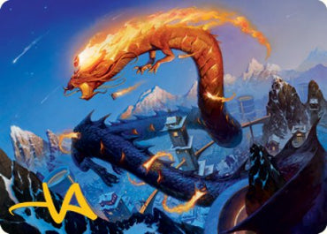 Atsushi, the Blazing Sky 1 Art Card (Gold-Stamped Signature) [Kamigawa: Neon Dynasty Art Series] (ANEO 10)