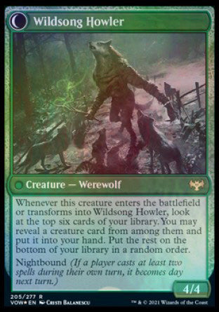 Howlpack Piper // Wildsong Howler [Innistrad: Crimson Vow Prerelease Promos] (PVOW 205)