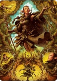 Nissa of Shadowed Boughs 2 Art Card [Zendikar Rising Art Series] (AZNR 6)