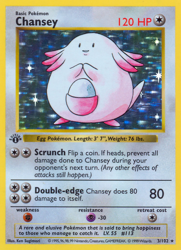 Chansey (3/102) [Base Set 1st Edition]