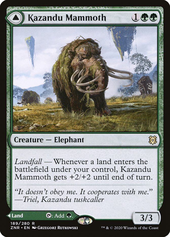 Kazandu Mammoth // Kazandu Valley [Zendikar Rising] (ZNR 189)