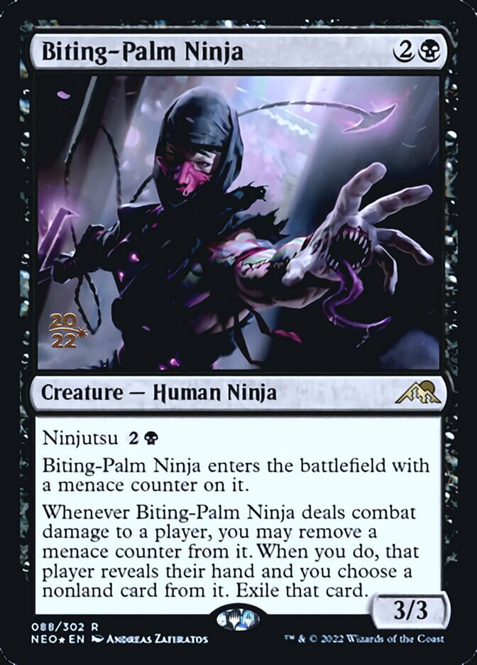 Biting-Palm Ninja [Kamigawa: Neon Dynasty Prerelease Promos] (PNEO 88)