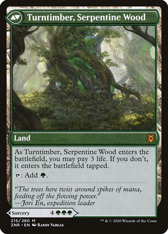 Turntimber Symbiosis // Turntimber, Serpentine Wood [Zendikar Rising] (ZNR 215)