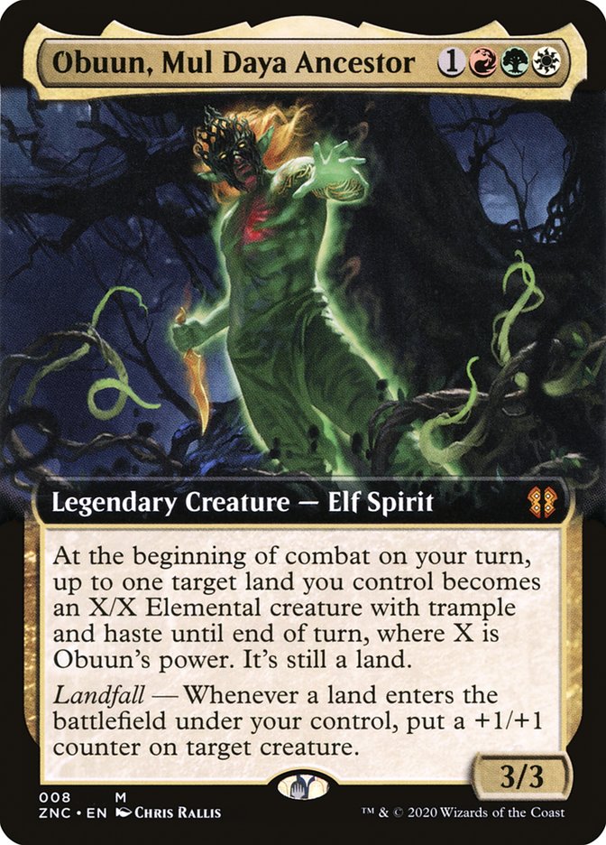 Obuun, Mul Daya Ancestor (Extended Art) [Zendikar Rising Commander] (ZNC 8)