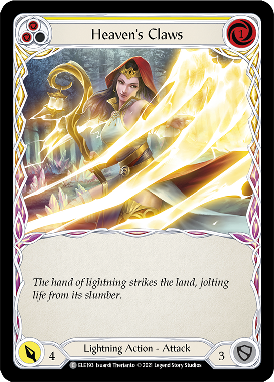 Heaven's Claws (Yellow) [ELE193] 1st Edition Rainbow Foil