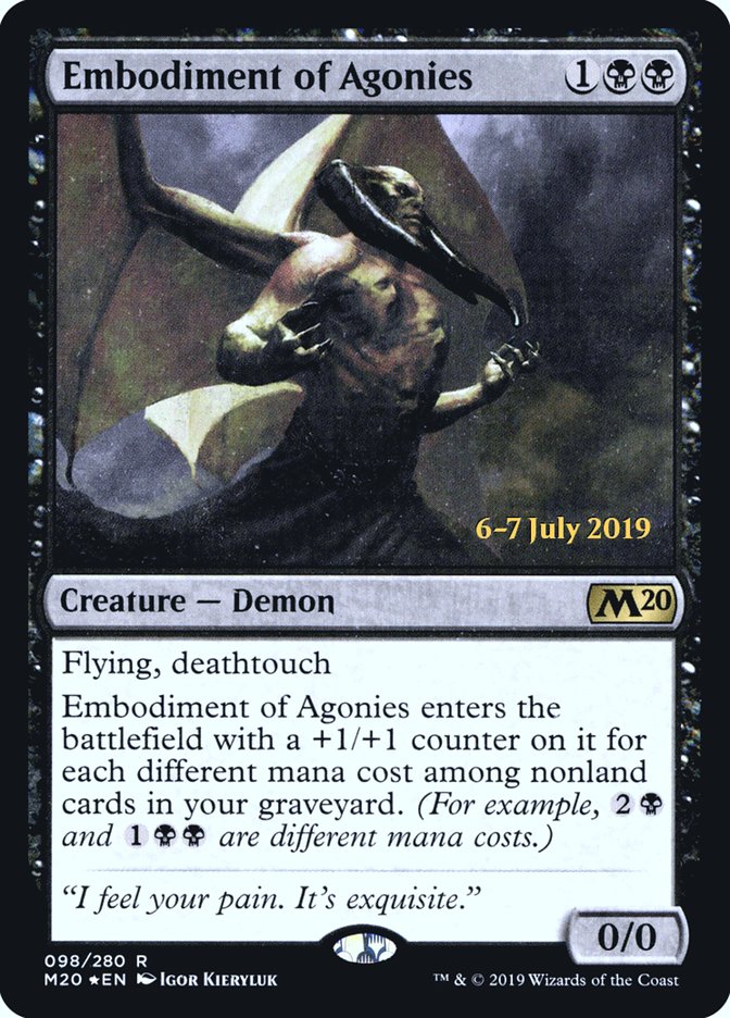 Embodiment of Agonies  [Core Set 2020 Prerelease Promos] (PM20 98S)
