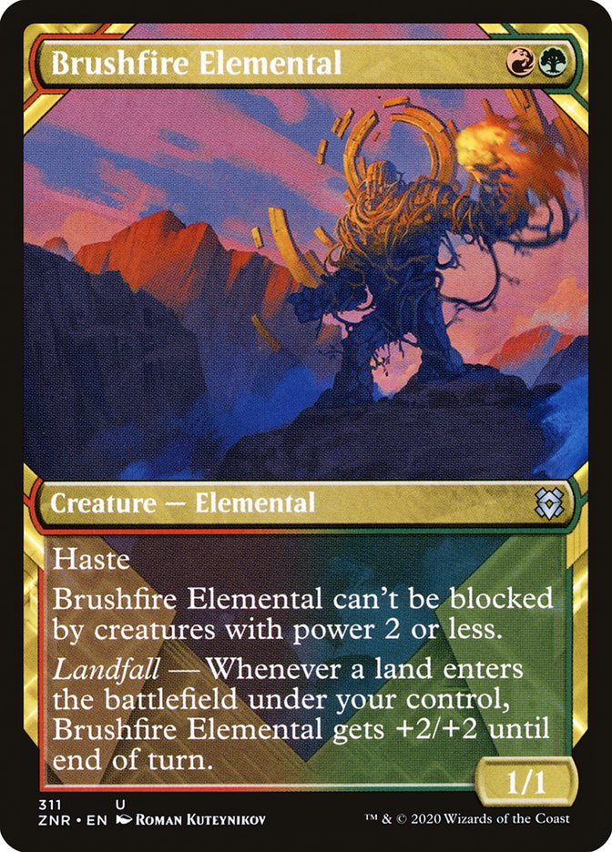 Brushfire Elemental (Showcase) [Zendikar Rising] (ZNR 311)