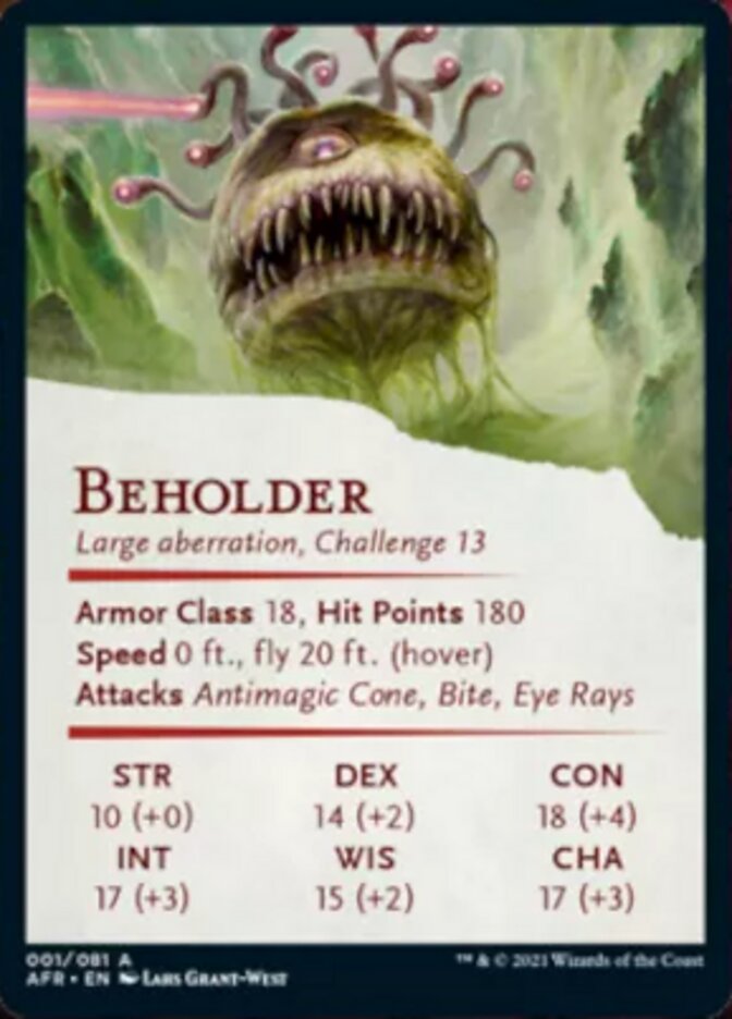 Beholder Art Card [Dungeons & Dragons: Adventures in the Forgotten Realms Art Series] (AAFR 1)