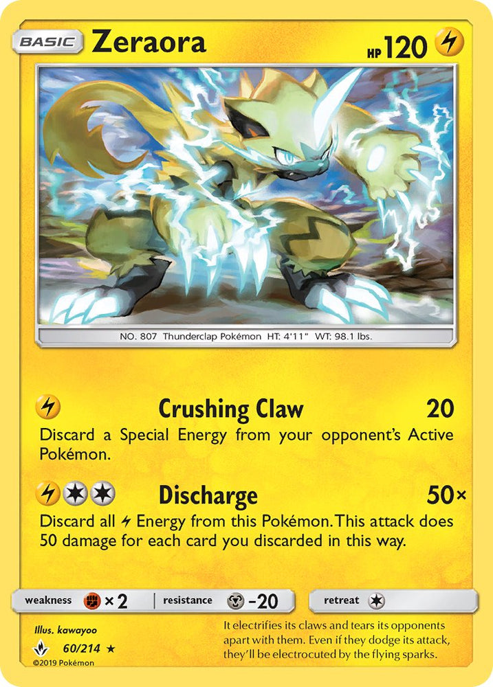 Zeraora (SM Unbroken Bonds Cracked Ice Holo) (60/214) [Theme Deck Exclusives]