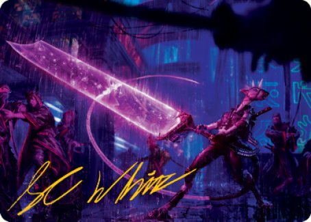 Enormous Energy Blade Art Card (Gold-Stamped Signature) [Kamigawa: Neon Dynasty Art Series] (ANEO 16)