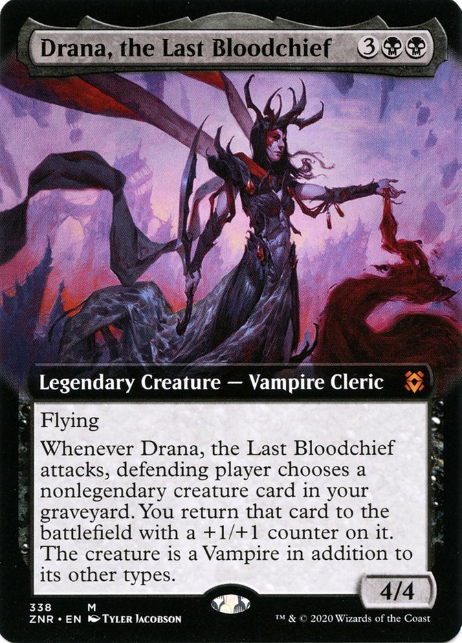 Drana, the Last Bloodchief (Extended Art) [Zendikar Rising] (ZNR 338)