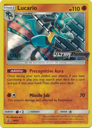 Lucario (Staff Prerelease Promo) (SM95) [Sun & Moon: Black Star Promos]