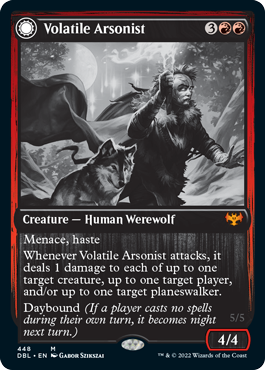 Volatile Arsonist // Dire-Strain Anarchist [Innistrad: Double Feature] (DBL 448)