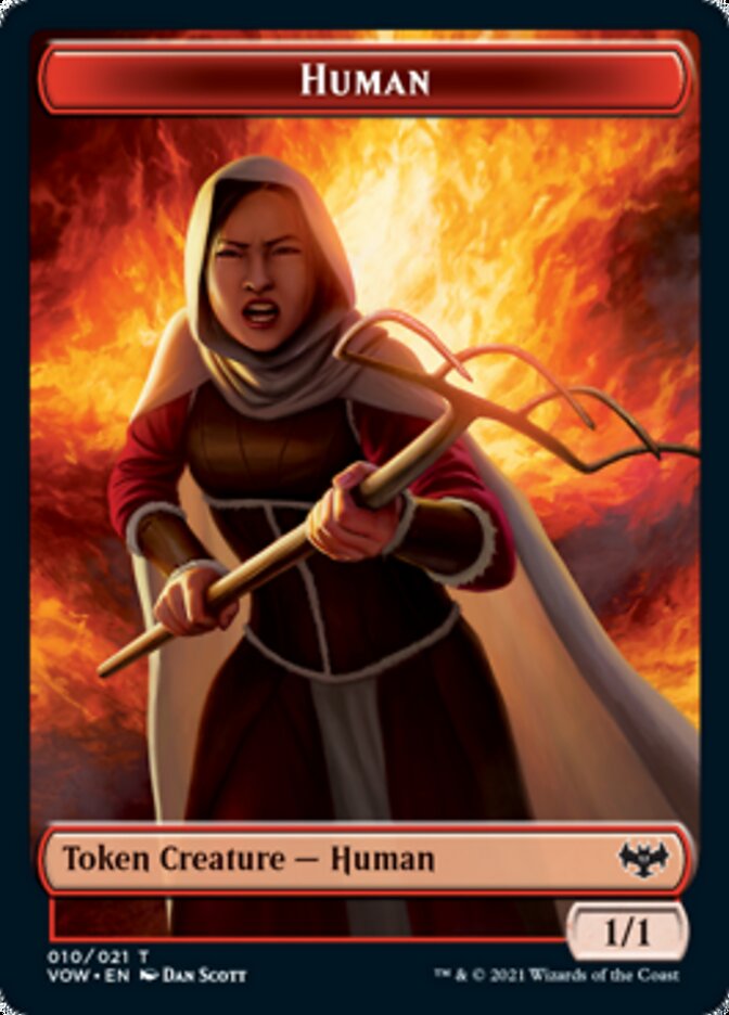 Copy // Human (010) Double-sided Token [Innistrad: Crimson Vow Tokens] (TVOW 19)