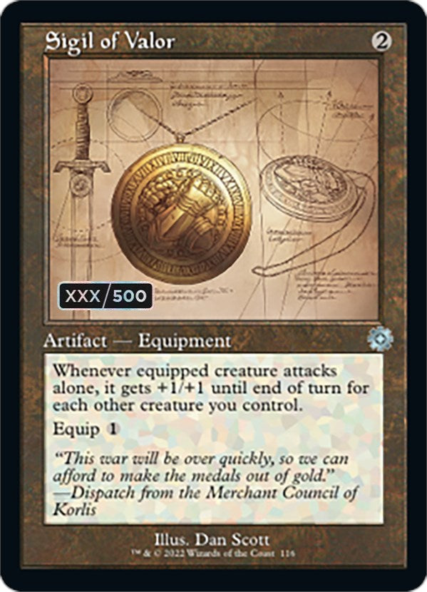 Sigil of Valor (Schematic) (Serial Numbered) [The Brothers' War Retro Artifacts]