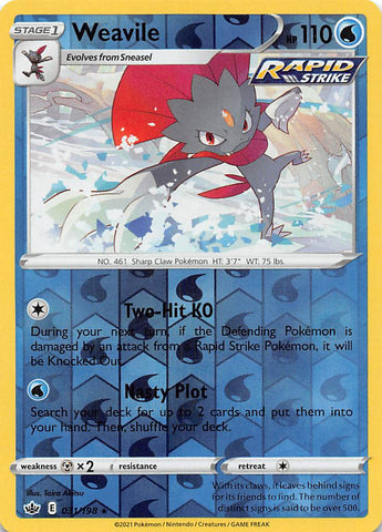 Weavile  (031/198) [Sword & Shield: Chilling Reign]