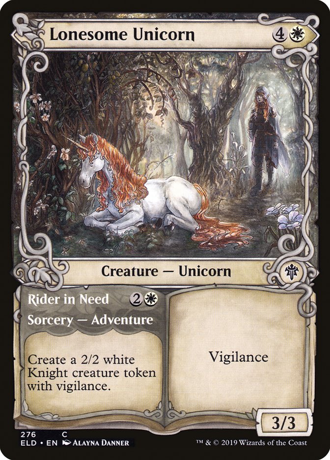 Lonesome Unicorn // Rider in Need (Showcase) [Throne of Eldraine] (ELD 276)