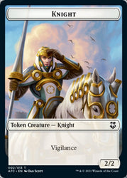 Knight // Saproling Double-sided Token [Dungeons & Dragons: Adventures in the Forgotten Realms Commander Tokens] (TAFC 2)