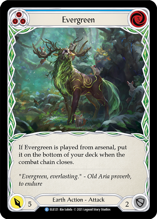 Evergreen (Blue) [ELE121] 1st Edition Rainbow Foil