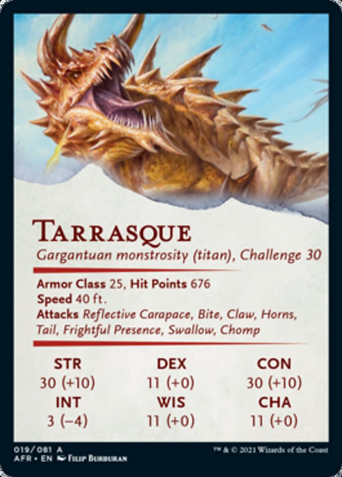 Tarrasque Art Card [Dungeons & Dragons: Adventures in the Forgotten Realms Art Series] (AAFR 19)