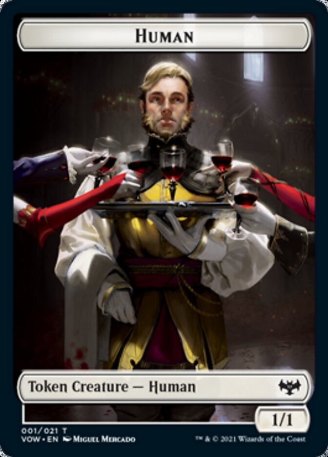 Human (001) // Wolf (014) Double-sided Token [Innistrad: Crimson Vow Tokens] (TVOW 1)