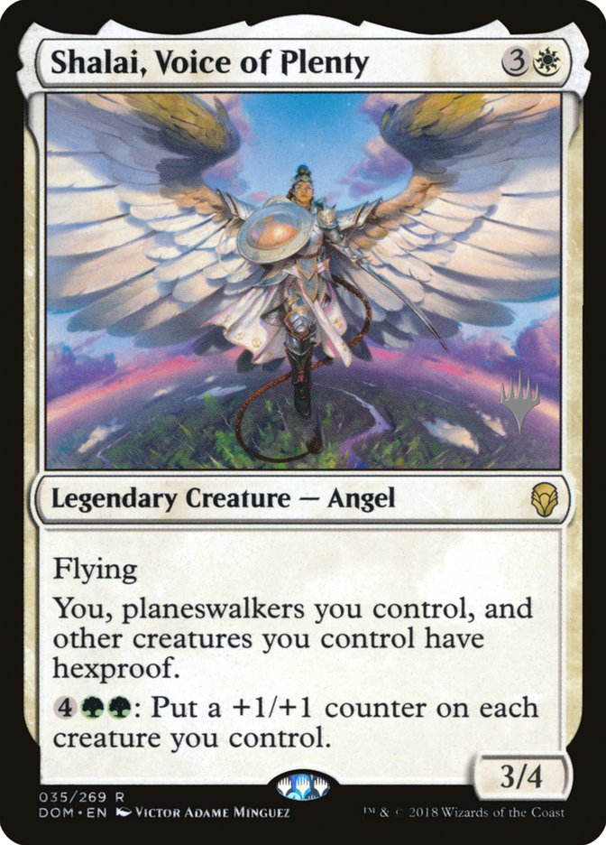 Shalai, Voice of Plenty (Promo Pack) [Dominaria Promos] (PDOM 35P)