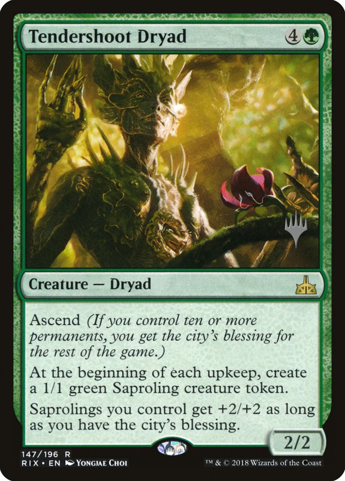 Tendershoot Dryad (Promo Pack) [Rivals of Ixalan Promos] (PRIX 147P)