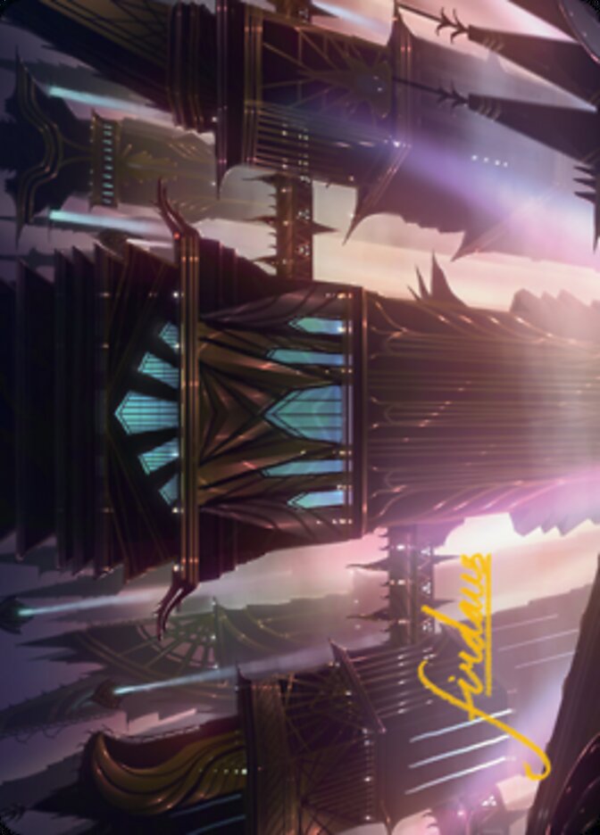 Skybridge Towers Art Card (Gold-Stamped Signature) [Streets of New Capenna Art Series] (ASNC 37)