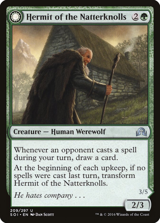 Hermit of the Natterknolls // Lone Wolf of the Natterknolls [Shadows over Innistrad] (SOI 209)