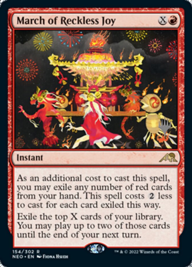 March of Reckless Joy (Promo Pack) [Kamigawa: Neon Dynasty Promos] (PNEO 154)