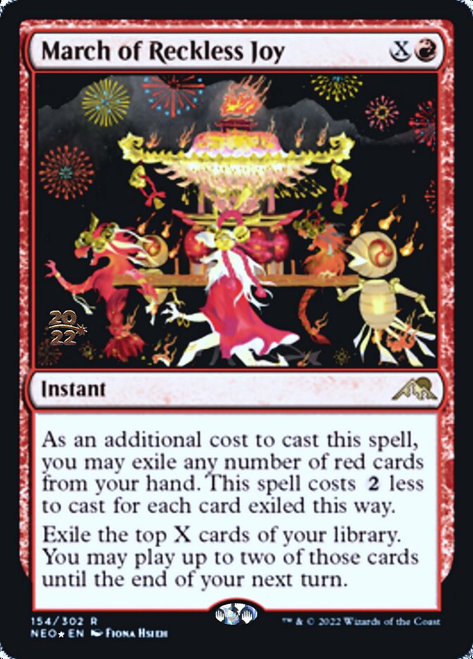 March of Reckless Joy [Kamigawa: Neon Dynasty Prerelease Promos] (PNEO 154)