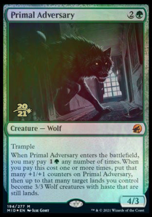 Primal Adversary [Innistrad: Midnight Hunt Prerelease Promos] (PMID 194)