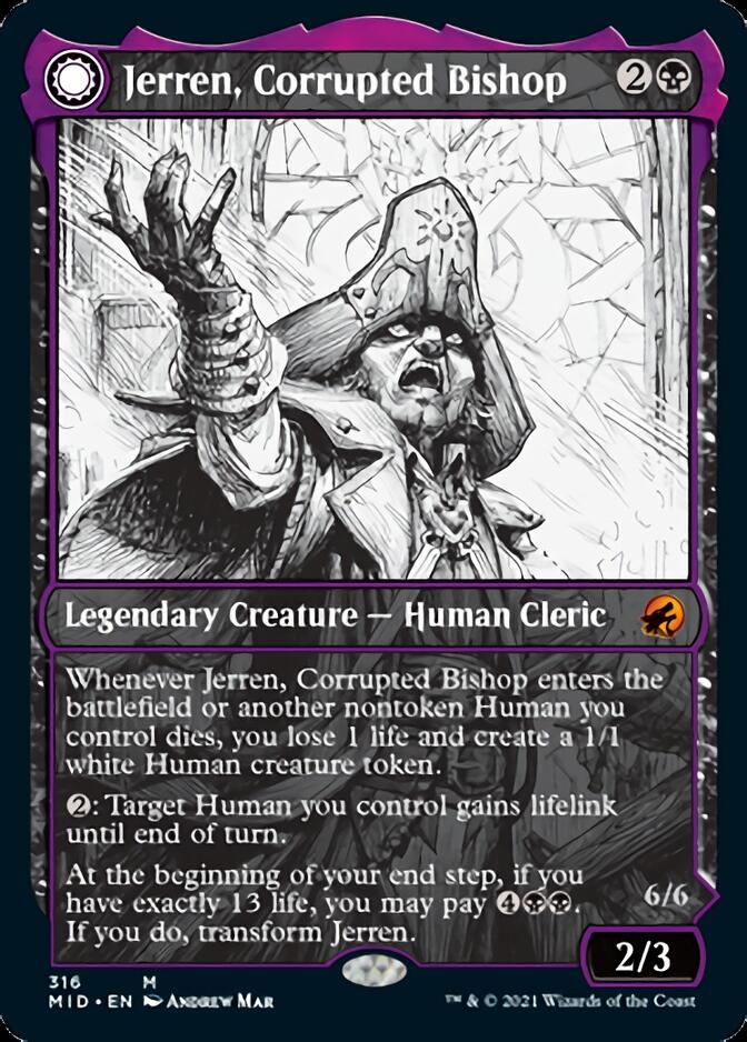 Jerren, Corrupted Bishop // Ormendahl, the Corrupted (Showcase Eternal Night) [Innistrad: Midnight Hunt] (MID 316)