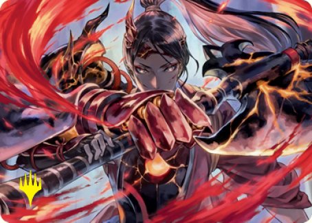Risona, Asari Commander Art Card (Gold-Stamped Signature) [Kamigawa: Neon Dynasty Art Series] (ANEO 72)