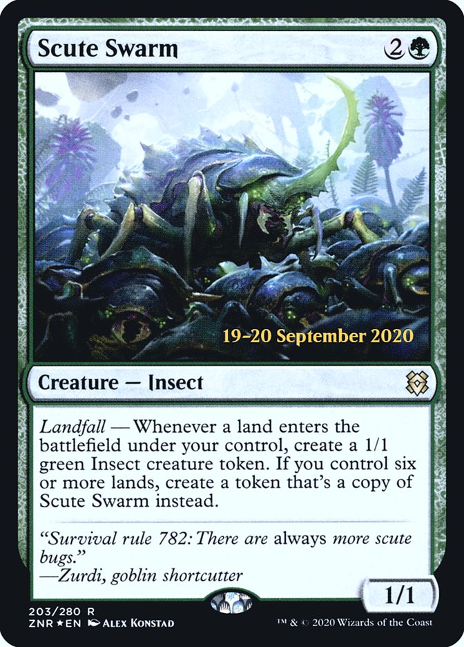 Scute Swarm  [Zendikar Rising Prerelease Promos] (PZNR 203S)