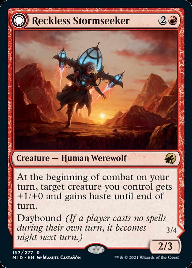 Reckless Stormseeker // Storm-Charged Slasher [Innistrad: Midnight Hunt] (MID 157)