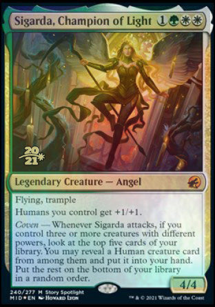 Sigarda, Champion of Light [Innistrad: Midnight Hunt Prerelease Promos] (PMID 240)