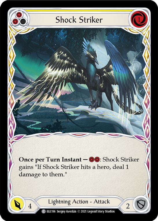 Shock Striker (Yellow) [ELE196] 1st Edition Rainbow Foil