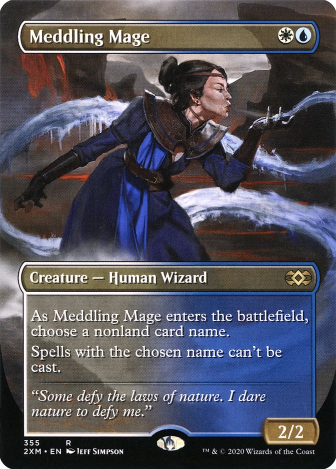 Meddling Mage (Borderless) [Double Masters] (2XM 355)