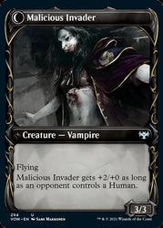 Innocent Traveler // Malicious Invader (Showcase Fang Frame) [Innistrad: Crimson Vow] (VOW 294)