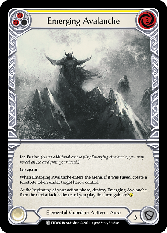 Emerging Avalanche (Yellow) [ELE026] 1st Edition Rainbow Foil