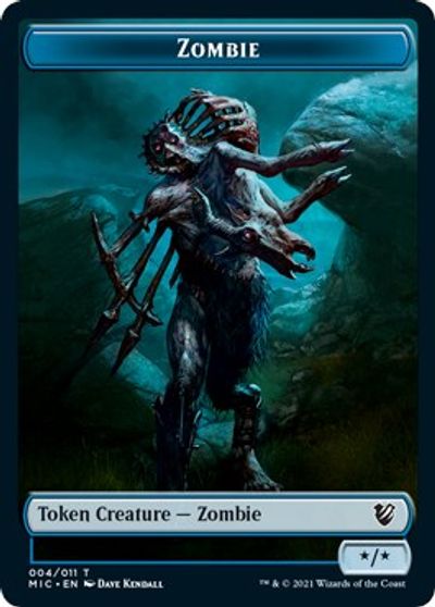 Zombie (005) // Zombie (004) Double-sided Token [Innistrad: Midnight Hunt Commander] (TMIC 5)
