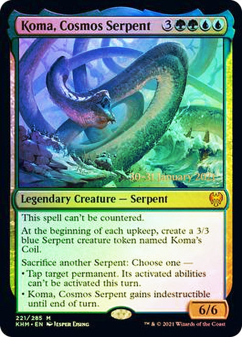 Koma, Cosmos Serpent  [Kaldheim Prerelease Promos] (PKHM 221)