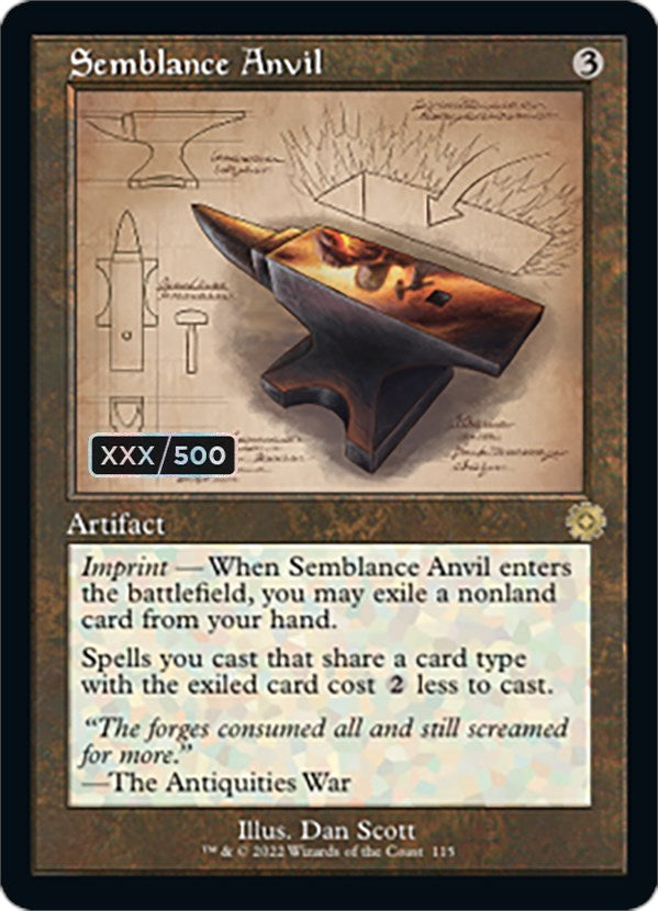 Semblance Anvil (Schematic) (Serial Numbered) [The Brothers' War Retro Artifacts]
