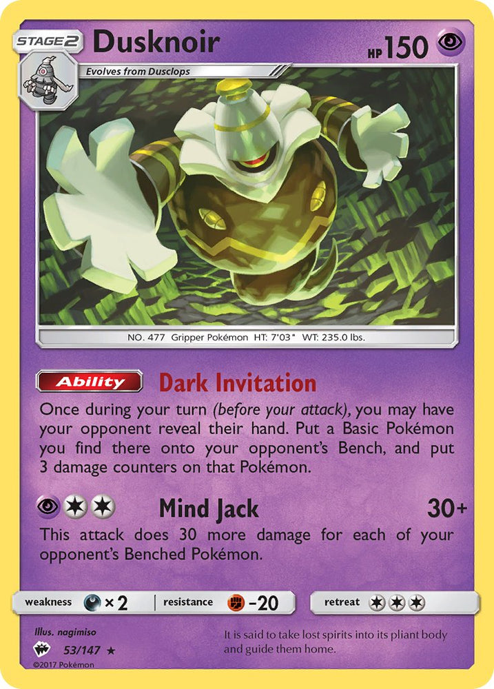 Dusknoir (SM Burning Shadows) (53/147) [Theme Deck Exclusives]