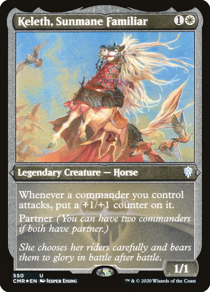 Keleth, Sunmane Familiar [Commander Legends Etched] (PCMR 550)