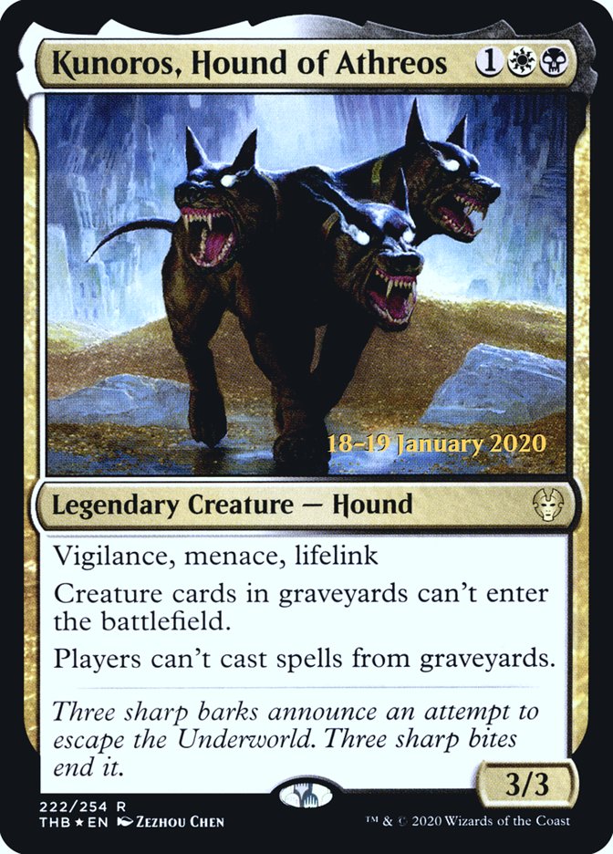 Kunoros, Hound of Athreos [Theros Beyond Death Prerelease Promos] (PTHB 222S)