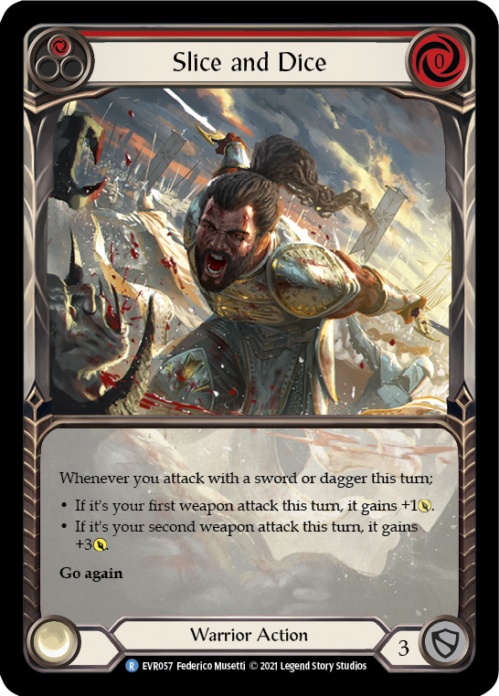 Slice and Dice (Red) [EVR057] 1st Edition Extended Art Rainbow Foil