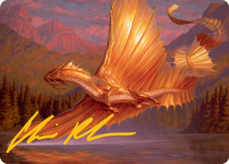 Adult Gold Dragon Art Card (Gold-Stamped Signature) [Dungeons & Dragons: Adventures in the Forgotten Realms Art Series] (AAFR 58)