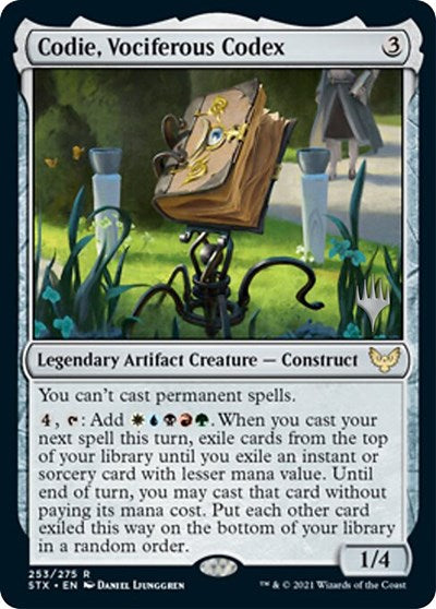 Codie, Vociferous Codex (Promo Pack) [Strixhaven: School of Mages Promos] (PSTX 253)